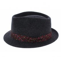 Chapeau trilby feutre anthracite - Traclet - Noir - 59 cm - Feutre laine - Italie