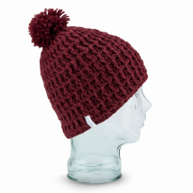 Bonnet Pompon The Waffle Laine Doublé Polaire Bordeaux - Coal - Taille unique - acrylique/laine d'agneau - Chine