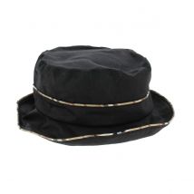 Chapeau Cloche Madeleine Noir avec Imprimé Tartan Traclet - 55 cm - Coton - France