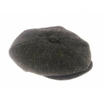 Casquette Irlandaise Newsboy Anthracite à Chevrons Jonathan Richard - 56 cm - Laine - Irlande