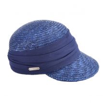 Casquette Paille Naturelle Marine - Seeberger - Taille unique - Paille - Chine