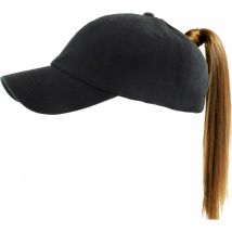 Casquette Baseball Femme Ponytail Noire Traclet - Taille unique - Coton - Vietnam