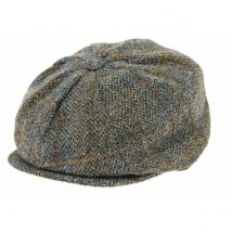 Casquette Irlandaise Birr A Carreaux Marron Hanna Hats - XL - 60/61 cm - Laine Vierge - Irlande