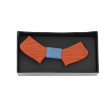 Nœud papillon homme/femme en bois de rose Kikai Bleu Jean Traclet