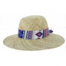 Capeline Ruban Rose Paille Naturelle Traclet