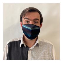 Masque Dégradé Bleu Fantaisie Élastique Noir Traclet - Taille unique - élasthanne - polyester - polyamide - France
