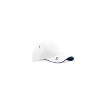 Casquette Golf ProStyle Blanc/Noir Coton - Beechfield - Taille unique - Coton - Chine
