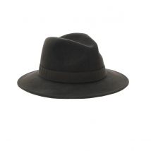 Fedora laine marron -bandeau marron