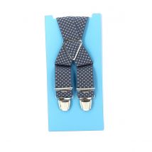 Bretelle fantaisie rond - bleu - gris
