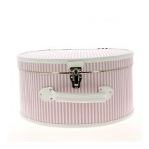 Boite à Chapeau : rayures roses/blanches - Traclet