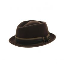 Chapeau Porkpie Impéria Marron - Traclet - S - 54/55 cm - Feutre laine - Italie
