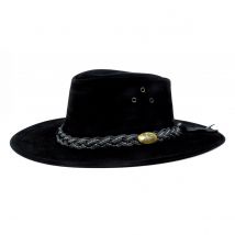 Chapeau Cuir Wallaroo Noir - Jacaru - 57-59 cm - Cuir - Australie