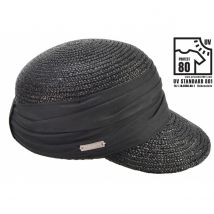 Casquette Paille Naturelle Noire - Seeberger - Taille unique - Paille - Chine