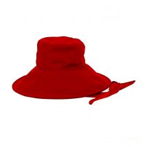 Capeline Grands Bords Coton Rouge - Fléchet - M - 56/57 cm - Coton - France