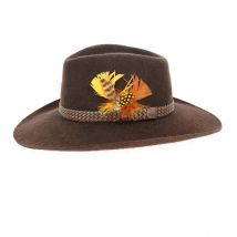Chapeau Traveller Buffalo Feutre Poil Marron - Broswell