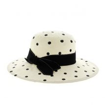 Capeline blanche à pois noire taille 56