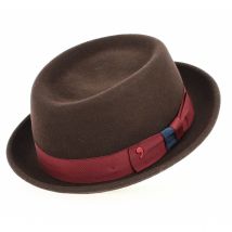 Chapeau Porkpie MY WAY Feutre Marron - TRACLET - 59 cm - Feutre laine - Italie