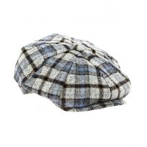 Casquette Irlandaise Frank Laine gris bleu a carreaux TRACLET - Jonathan Richard - Gris - 60 cm - Laine - Europe