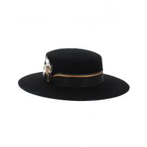 Canotier feutre noir Caroline - Traclet - Noir - Taille unique - Laine - Italie