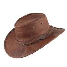 Chapeau Cuir De Kangourou Tan - Sundowner Scippis - Traclet - XL - 60/61 cm - Cuir - Australie