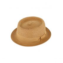 Chapeau Pork Pie Paille Racou Camel - Traclet