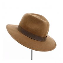 Chapeau Fedora Indiana en Feutre Laine Marron Clair - Traclet - 58 cm - Feutre laine - France