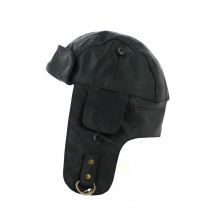 Casque Auto Boyington Cuir Noir - Aussie Apparel