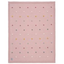 Gestrickte Decke Dots - Rosa