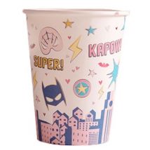 Set von 8 Pappbechern - Superhero star