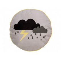 Cooles graues Kissen mit Regenwolken