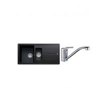Franke - Pack Basis Fragranit Bfg651 + Mitigeur - Evier de Cuisine à Encastrer - Pack Basis Fragranit Bfg651 + Mitigeur Novara Plus à Bec - Noir - Gr
