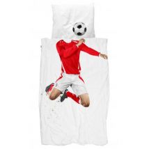 SNURK - 1-persoons bedset Soccer Champ Red