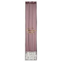 Meri Meri - Lange kaarsjes - metallic roze