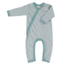 Pigeon - Kimono pyjama - Fine stripe turquoise 12-18 maanden