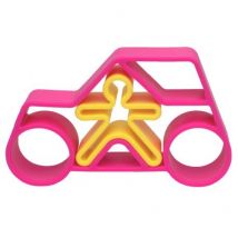 Dena - Siliconen speelset 1 Car + 1 Kid - Pink Neon