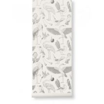 Ferm Living - Monochroom Katie Scott behangpapier - Birds - Off-white
