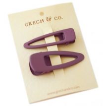 Grech & Co - Paarse set van 2 haarclips - Burlwood