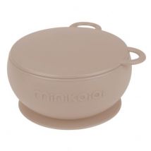 Minikoioi - Bowl met zuignap en deksel - Bubble beige