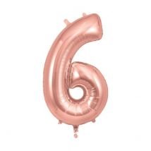 My little day - Folieballon cijfer - rose gold 6