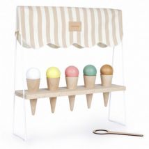 Nobodinoz - Houten Ice Cream Corner - Taupe Stripes
