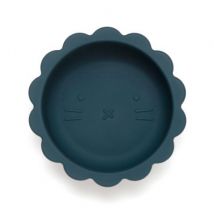 Petit Monkey - Siliconen kom met zuignap Lion - Balsam blue