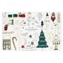 Meri Meri - Set van 8 placemats om in te kleuren - Christmas