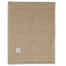 Jollein - Jollein Deken Wieg Velvet Pure Knit - Biscuit - GOTS