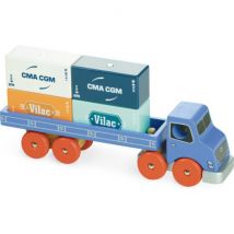 Vilac - Houten truck met 4 magnetische containers