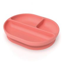 Ekobo - Siliconen bord met zuignap en vakjes - Coral