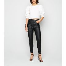 Women's Black Leather-Look Shaper Skinny Jeans Urban Bliss New Look