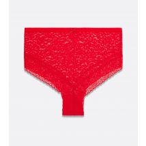 Women's Plus Size Red Leopard Lace Briefs Curves New Look