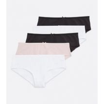 Girls 5 Pack Pink White and Black Briefs New Look