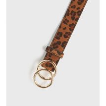 Curves Brown Leopard Print Double Circle Belt New Look