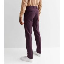 Men's Dark Purple Skinny Suit Trousers New Look